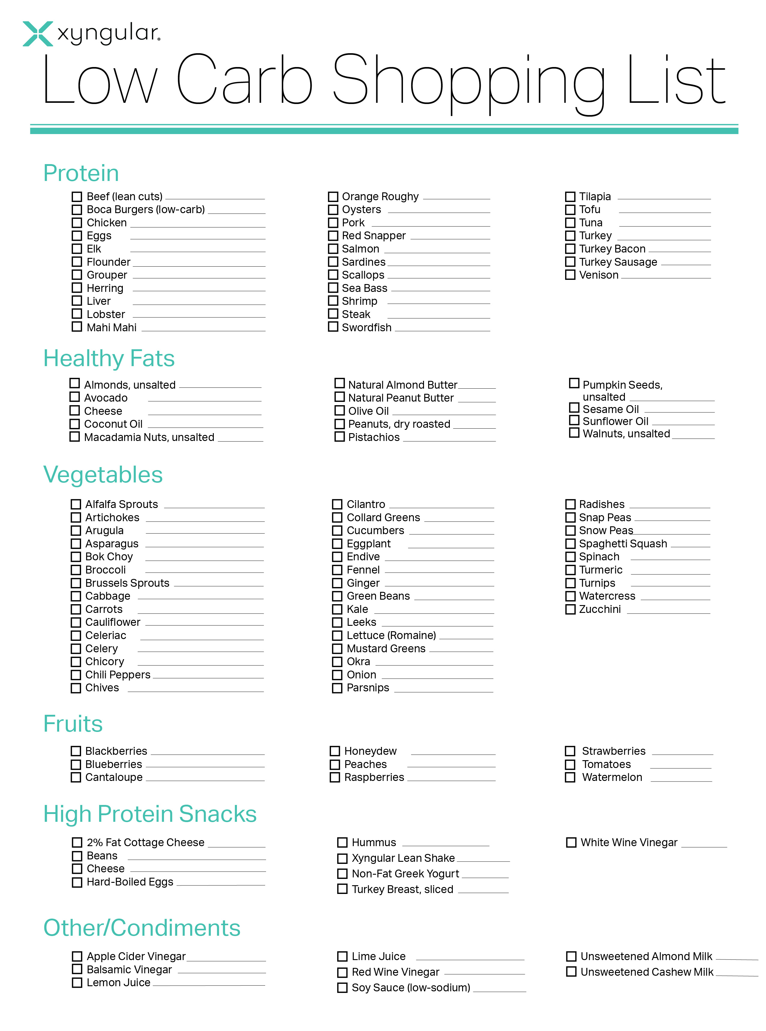 Diet Grocery Lists Free Printable